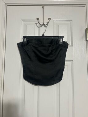 Wild Fable Black Strapless Smocked Bustier Top